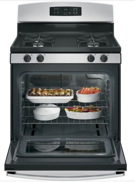 【歡迎殺價-貨到付款】GE爐連烤JGBS60REKSS不銹鋼門板四口瓦斯爐面烤箱(瓦斯)