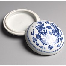 禾洛書屋】青花印泥盒〈外徑9cm〉(適用三兩印泥)瓷印盒/印缸/香盒