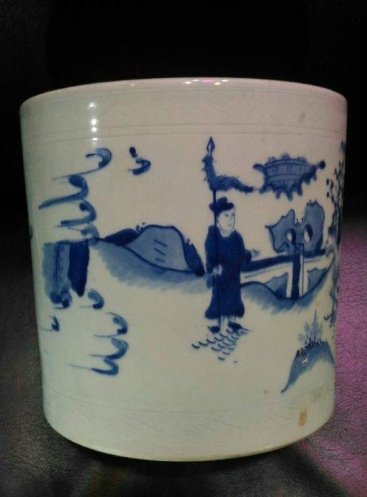 清朝康熙御窯青花瓷人物故事青花筆筒| Yahoo拍賣