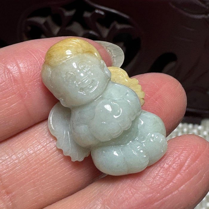 《老種無燒天然黃加綠小天使》