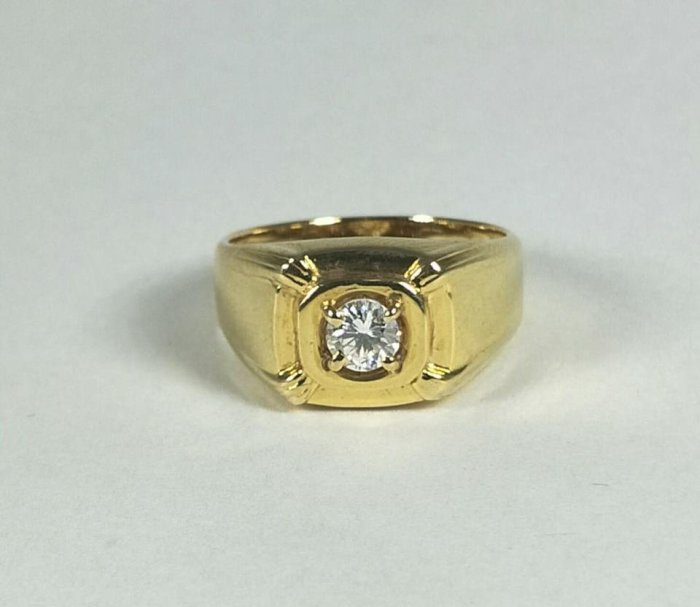 【全聯流當品】天然鑽石 主石重0.33CT 鑽石戒指 男戒 鑽戒 18K黃金戒台 嚴選精品