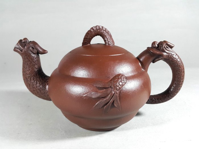 銀九藝] 紫砂壺單孔壺大明天啟丁卯年陳文伯雙龍壺手工壺茶壺| Yahoo拍賣