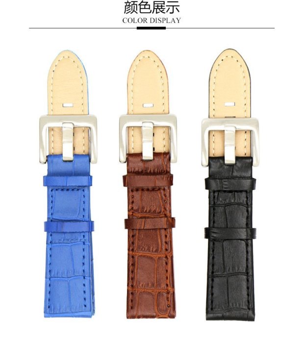 【錶帶家】『特別訂製』一比一代用 22mm MontBlanc 萬寶龍 Timewalker 黑色鱷魚皮壓紋頭層牛皮錶帶