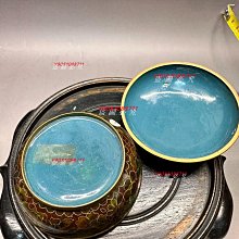 建國初期，五六十年代，景泰藍印泥盒，銅胎掐絲琺瑯工藝，花卉紋飾，內