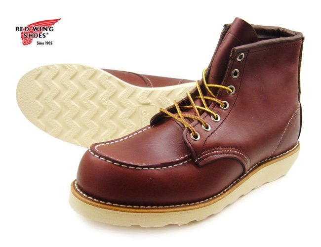 全新Red Wing 9106 Moc Toe Boots 方頭深酒紅棕9D redwing | Yahoo拍賣