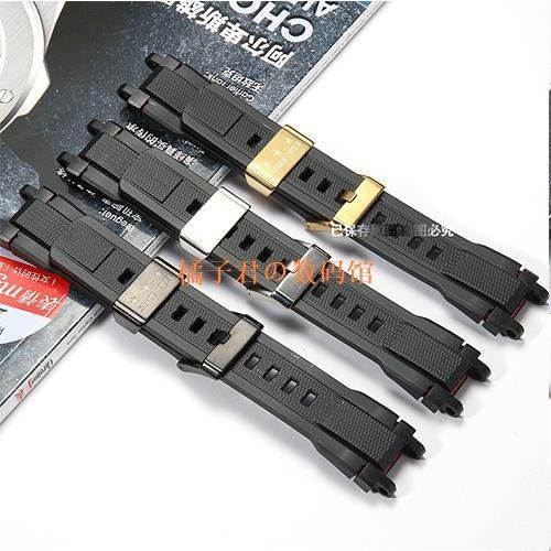 【橘子君の數碼館】橡膠錶帶適用於卡西歐MTG-B1000 MTG-G1000 MTGB1000錶帶實心鋼接頭錶帶