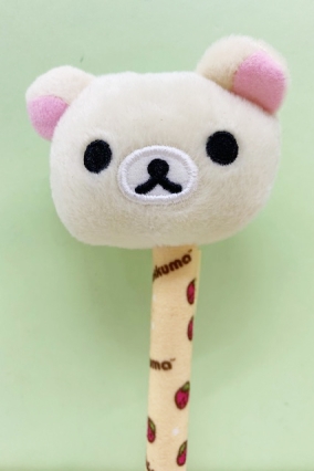 【震撼精品百貨】Rilakkuma San-X 拉拉熊懶懶熊~拉拉熊絨毛造型原子筆/中性筆-妹妹草莓#26033