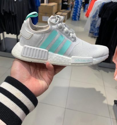 酷E潮鞋店】ADIDAS NMD R1 灰色蒂芬妮綠色編織休閒慢跑鞋D96689 限量