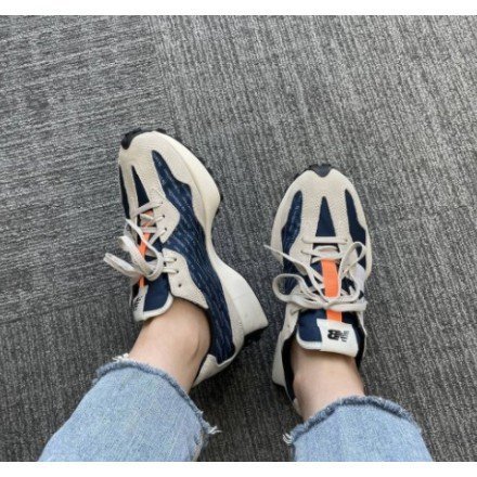 正品】NEW BALANCE 327 串標字母灰藍藍NB 男女WS327BA MS327IA慢跑鞋