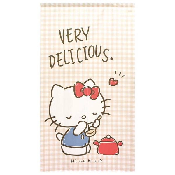 【震撼精品百貨】凱蒂貓 Hello Kitty~SANRIO三麗鷗 凱蒂貓 HELLO KITTY 門簾 格子(85X150CM)*91928