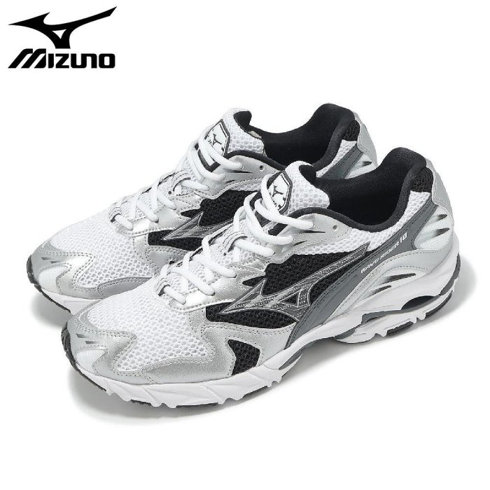ナマズ Mizuno Wave Rider 10 Black / Grey - Feb 2025 - D1GA243108