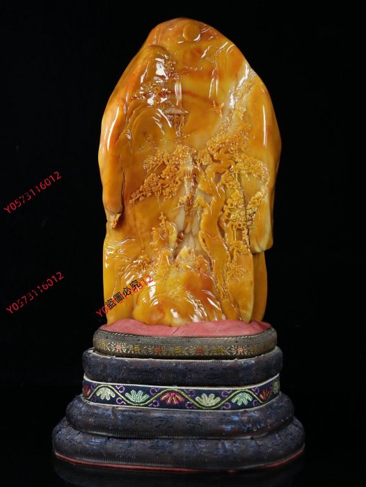 可議價重器收藏！ 篆刻家【玉璇】，壽山石田黃石雕刻浮雕山水人物擺件