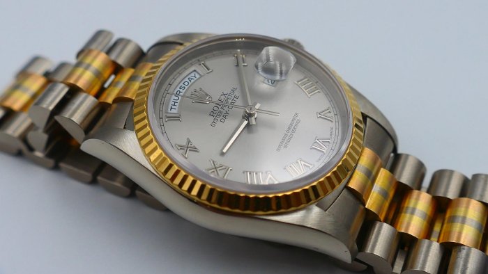 【美好時光】罕見型號勞力士ROLEX 18239BIC稀有三色金版本!全原裝超美品單錶一只RSC洗油保養完成( 18238 18239參考)