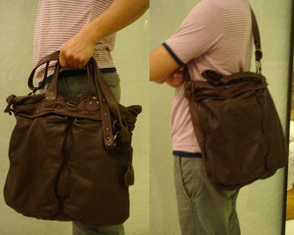 【100%真品】Moni Moni 牛皮巧克力色  大手提  側背  肩背包