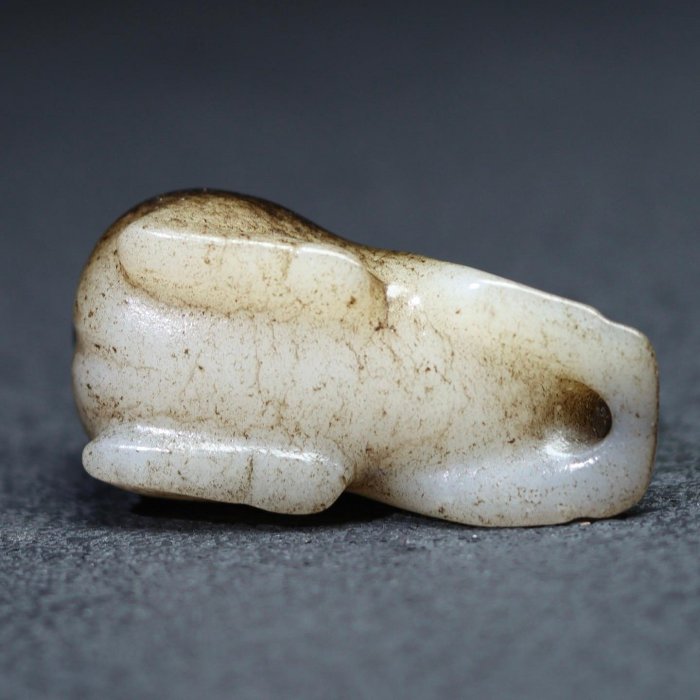 18865和田玉舊藏迴流精品玉豬玉質剛性細膩油潤包漿醇厚沁色自然雕工