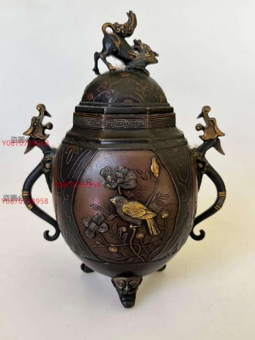 高岡銅器 大峰作 香炉 香立 金銀銅 6944020b-3961-44ff-807b-