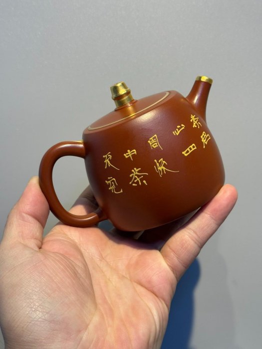 顧景舟漢鐸紫砂壺·大紅袍朱泥?六八老料?泥繪花卉壺身嚴選推薦收藏大紅