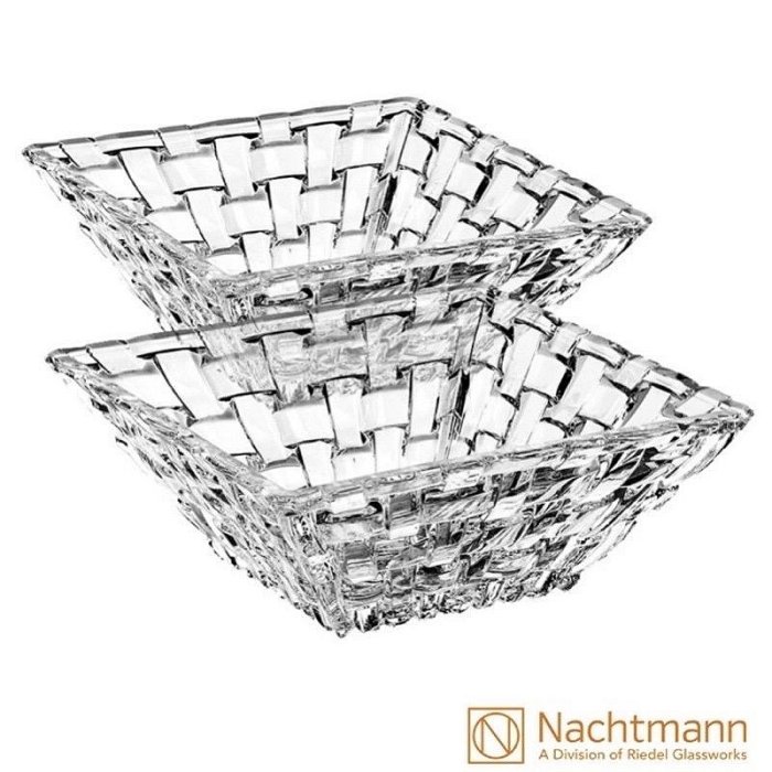 德國水晶品牌Nachtmann巴莎諾瓦方型缽方缽沙拉點心缽絕版花旗聯名款 Citigold private