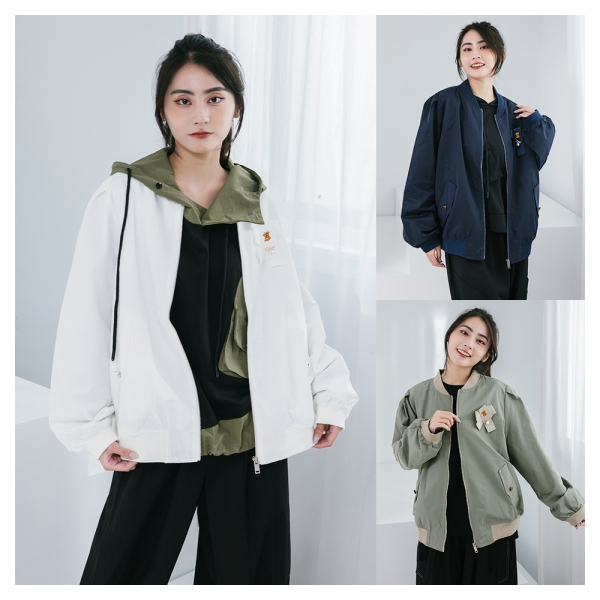 iNio 長袖外套 圓領 女休閒外套 CCW4511