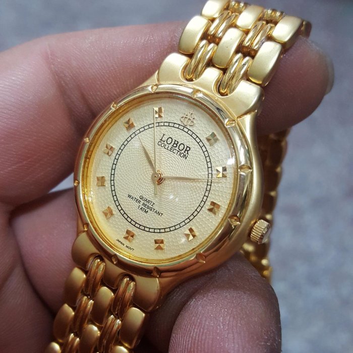 3.3/21 漂亮 日本錶 LOBOR 金錶 中性錶 男錶 女錶 F3