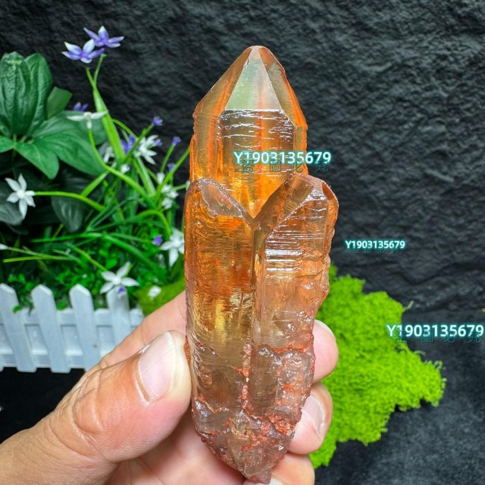 精品馬達加斯加黃水晶涅槃水晶原石 透體皮箭發射器涅槃水晶柱 礦物 二手 【皇朝古玩】-1673