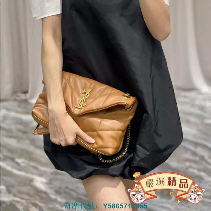 嚴選精品二手 YSL（聖羅蘭）LOULOU PUFFER絎縫小羊皮雲朵包 斜背包 鏈條包 枕頭包577476