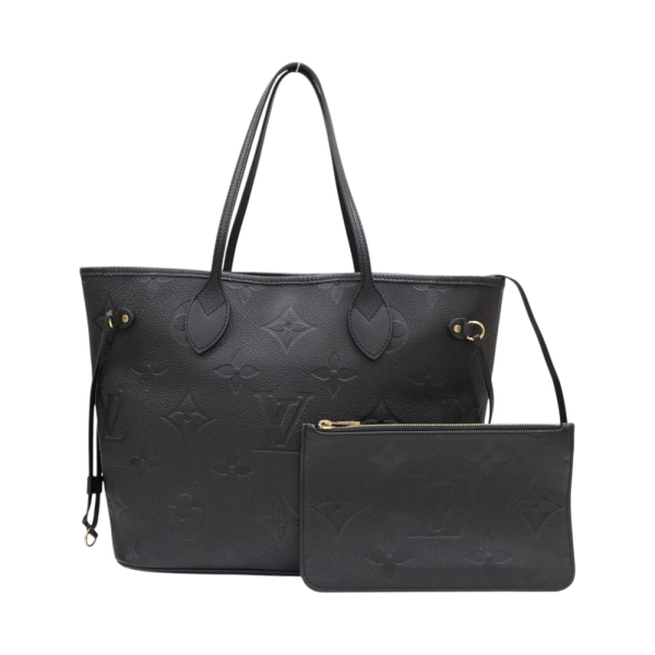 LOUIS VUITTON LV 路易威登 黑色 原花壓紋牛皮 NeverFull MM 肩背包 M45685 【二手名牌BRAND OFF】