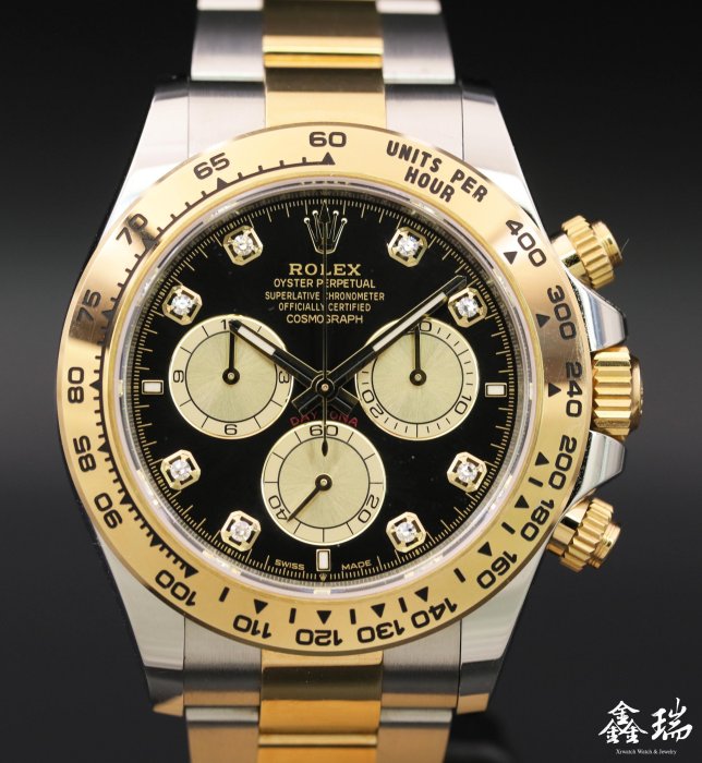 【鑫瑞鐘錶】ROLEX 勞力士 Daytona 126503 新款 半金 迪通拿 黑色鑽石面盤 40mm 計時碼表 自動上鍊 盒單全 2024