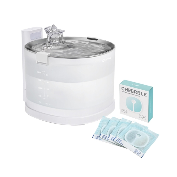 【日本Cheerble 七布】無泵無線寵物飲水機+濾芯 優惠組 磁力供水 全球首創 募資破萬台