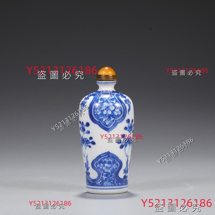清康熙青花鼻煙壺尺寸：高9.5公分直徑4公分舊藏古董古玩【八寶樓】-553