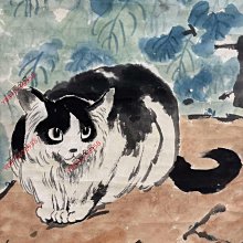 二手】徐悲鴻書貓戲圖立軸畫芯：86.5cm X 57.5cm6699617322古玩收藏