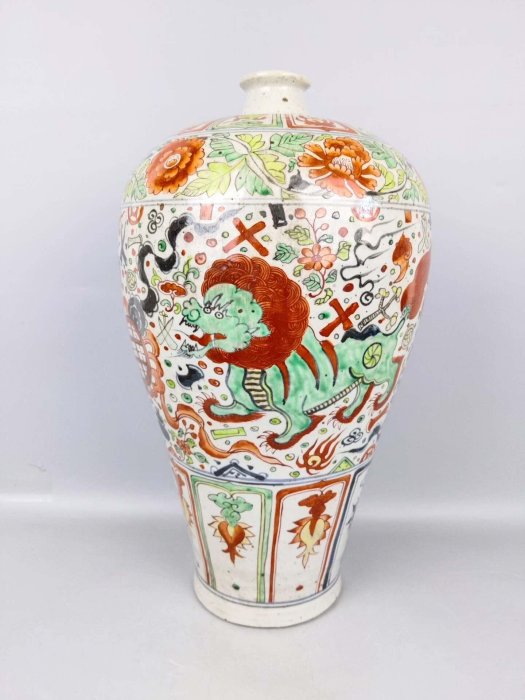 元代梅瓶五彩瓷獅子紋高45CM | Yahoo拍賣