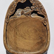 明代降州鱔魚黃澄泥硯精工鑄造16.5x13x3.5㎝ 日本回流收藏品品相完好