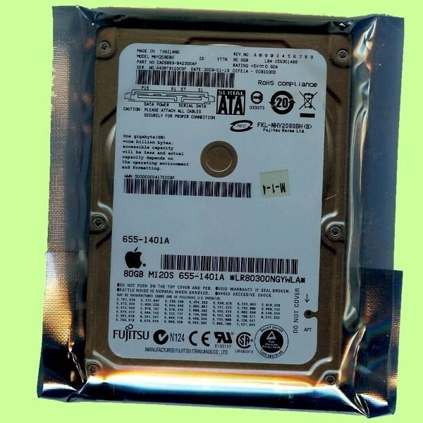 5Cgo【權宇】APPLE 專用筆電硬碟 M120S 655-1401A MHY2080BH 2.5吋 SATA