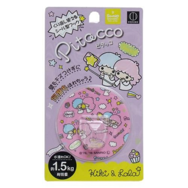 【震撼精品百貨】雙子星小天使 Little Twin Stars KiKi&LaLa~貼式圓形掛勾(手繪風) 日本製*86241