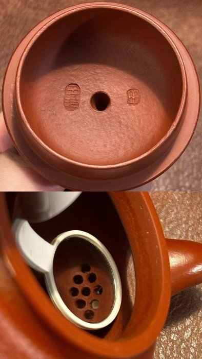 嚴選田玲原礦三十目朱泥大紅袍紫砂壺，190cc滿測容量，菱形九孔水順暢