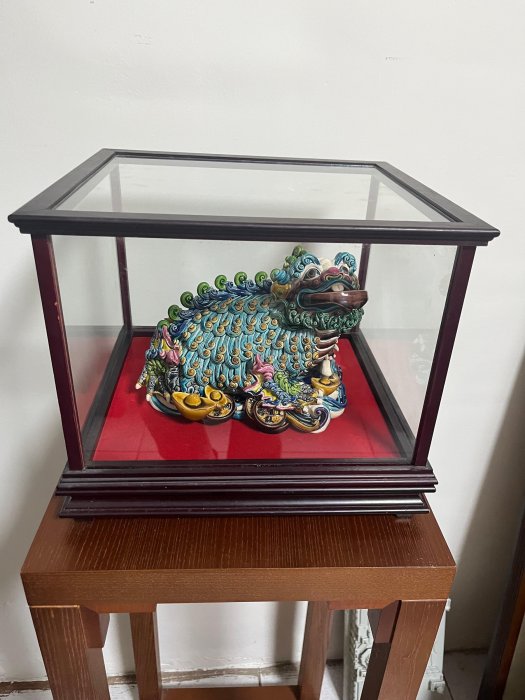 未使用】交趾陶 交趾焼 鹿港窯 獅子 置物 林智信 林俊亨 陶光 智盧