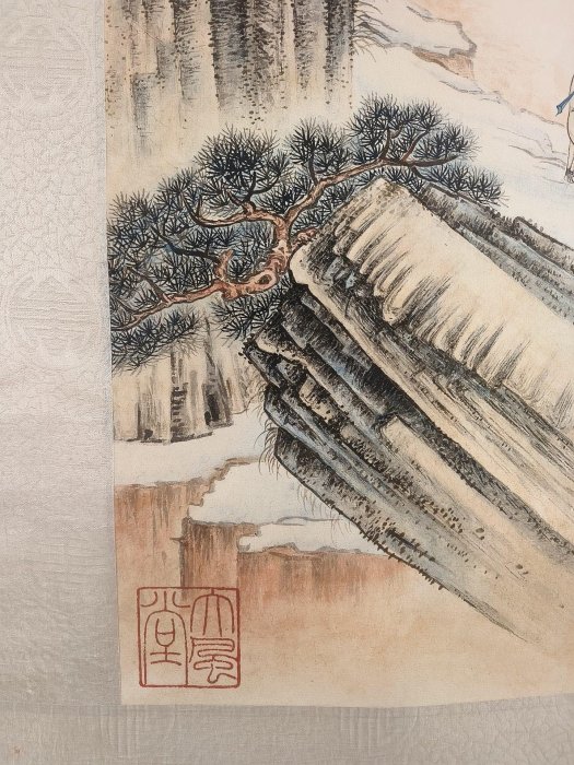 張大千近代精品山水卷軸，宣紙畫芯，私人收藏閒置字畫，近現代水墨藝術
