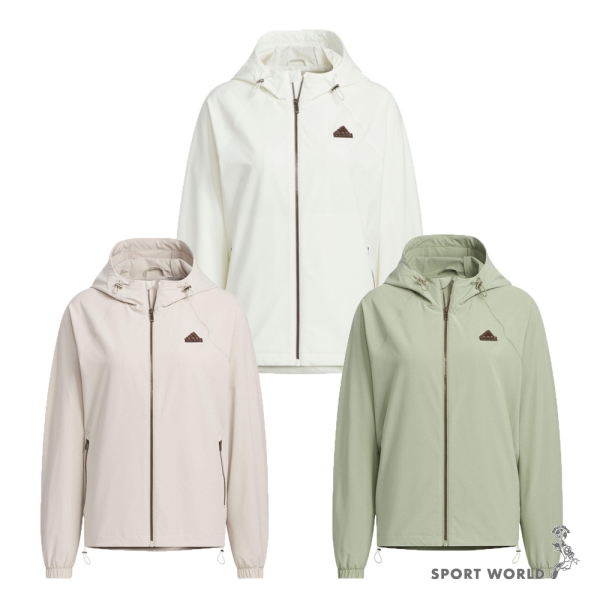 Adidas 連帽外套 女裝 排汗 寬鬆 白/米/綠【運動世界】JJ1127/JJ1128/JJ1129