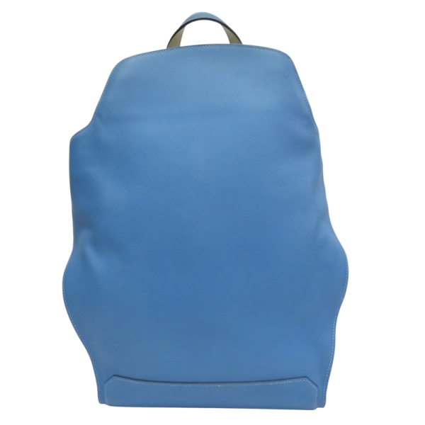 Cityback 27 後背包 藍/白色 Evercolor牛皮 C刻【HERMES 愛馬仕】 【二手名牌BRAND OFF】