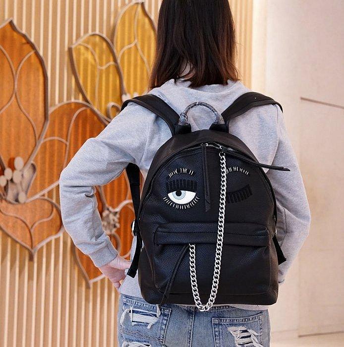 chiara ferragni mini flirting backpack Chiara Ferragni mini 'Flirting' backpack 中型眨眼後背包黑| Yahoo拍賣