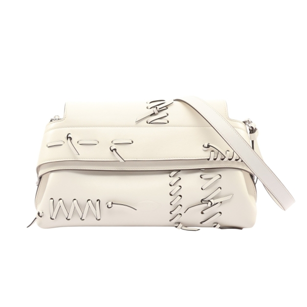 TOD S 托德斯 Wave Mini 肩背包 白色 牛皮 XBWWAVPI100WPEB001 【二手名牌BRAND OFF】