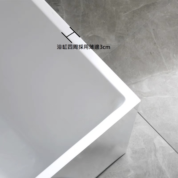 【麗室衛浴】國產 LS-0162 多款尺寸 無接縫全平獨立壓克力浴缸 108*60*56cm product lightbox image 6