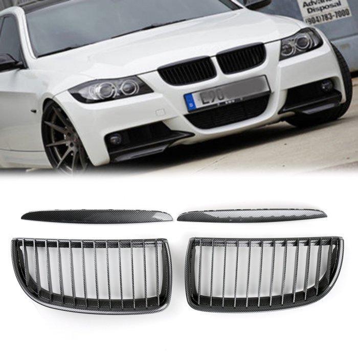 BMW E90 E91 2005-2008 320i-335i 4D 專用水箱護罩Carbon貼紋-極限超快感！