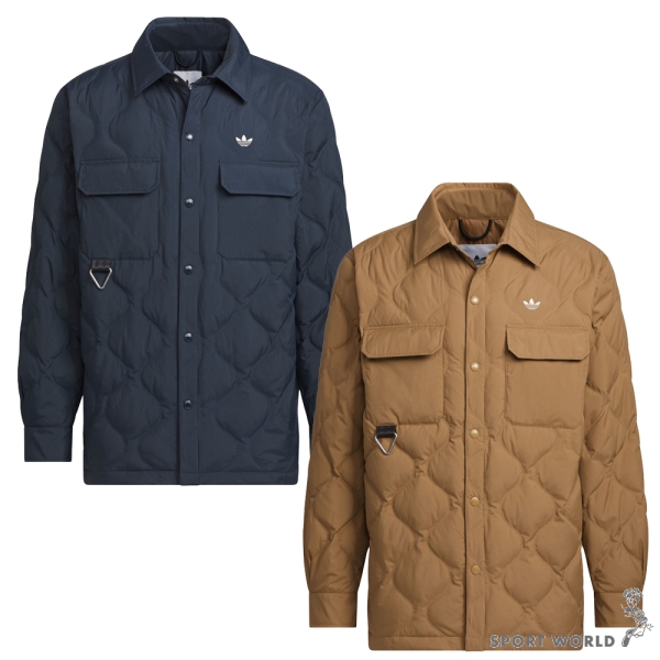 【下殺】Adidas 羽絨外套 男裝 夾克外套 寬鬆 保暖 深藍/卡其【運動世界】JD3747/JD3748