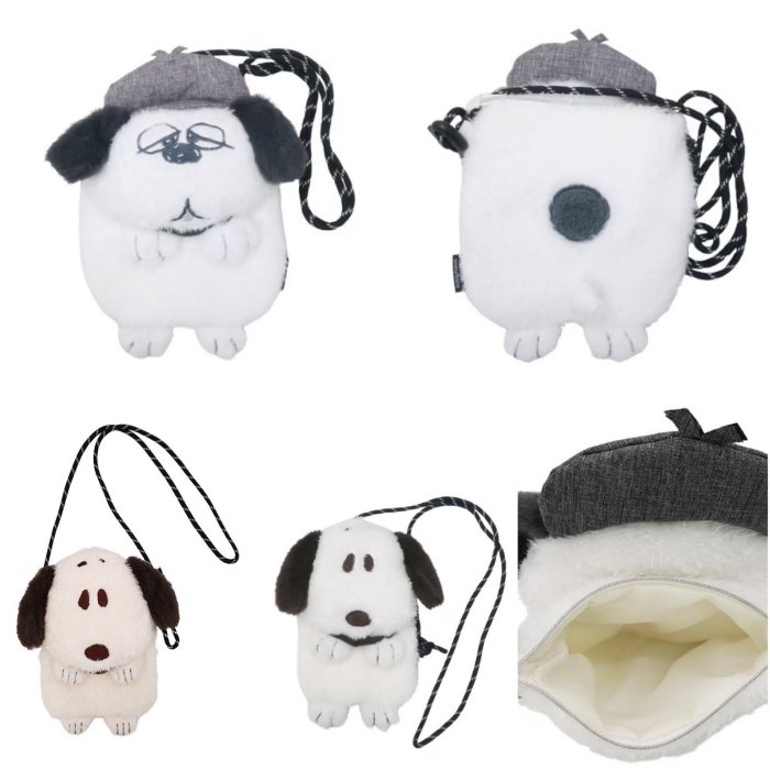 ＊日式雜貨館＊日本限定 史努比 olaf 歐拉夫 造型斜背包 斜背包 造型包 Peanuts 復古色系 造型包包 拉鍊包