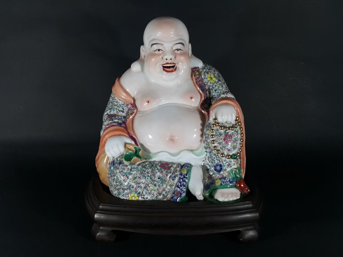 銀九藝] 古瓷陶瓷民國瓷粉彩瓷福建會館游長子造彌勒佛| Yahoo拍賣