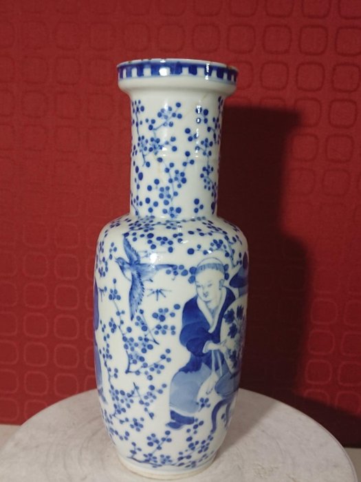 平安美術・『青花十二花神棒槌瓶 大清康熙年製』清代