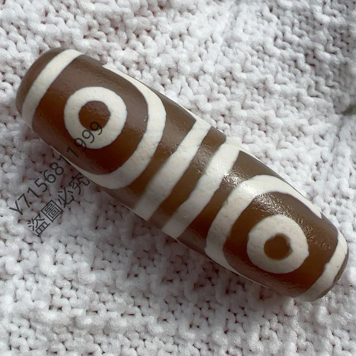 白豪四眼天珠四眼虎牙天珠稀有圖騰稀有藏傳古法措思工藝天珠項鏈[1