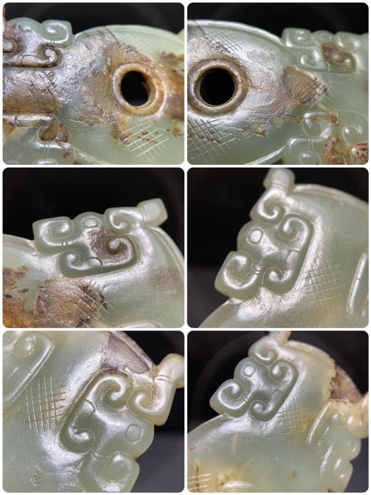 漢代和田玉玉虎商周玉佩戰漢代玉璧玉壁戰漢老和田玉尺寸：7.67*3.28